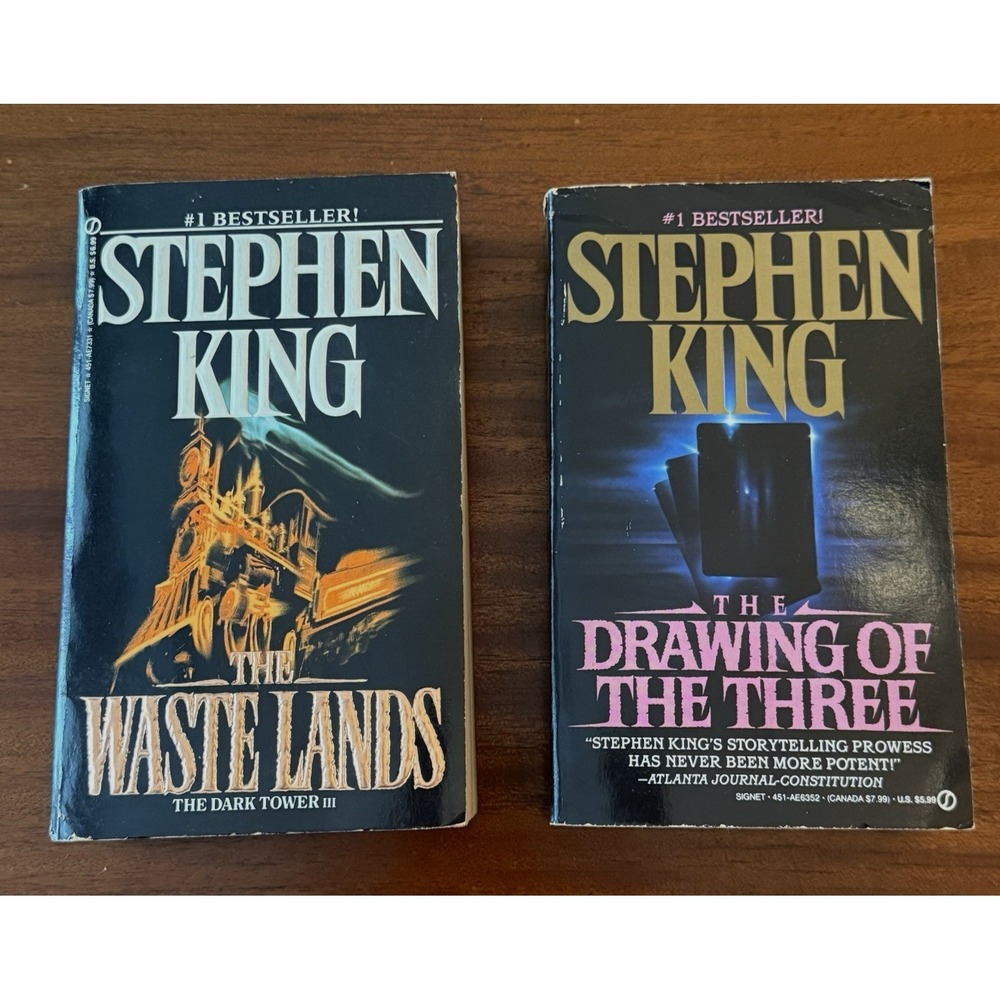 Stephen King Dark‎ Tower Books Lot Waste Lands Drawing of Three PB Paperback